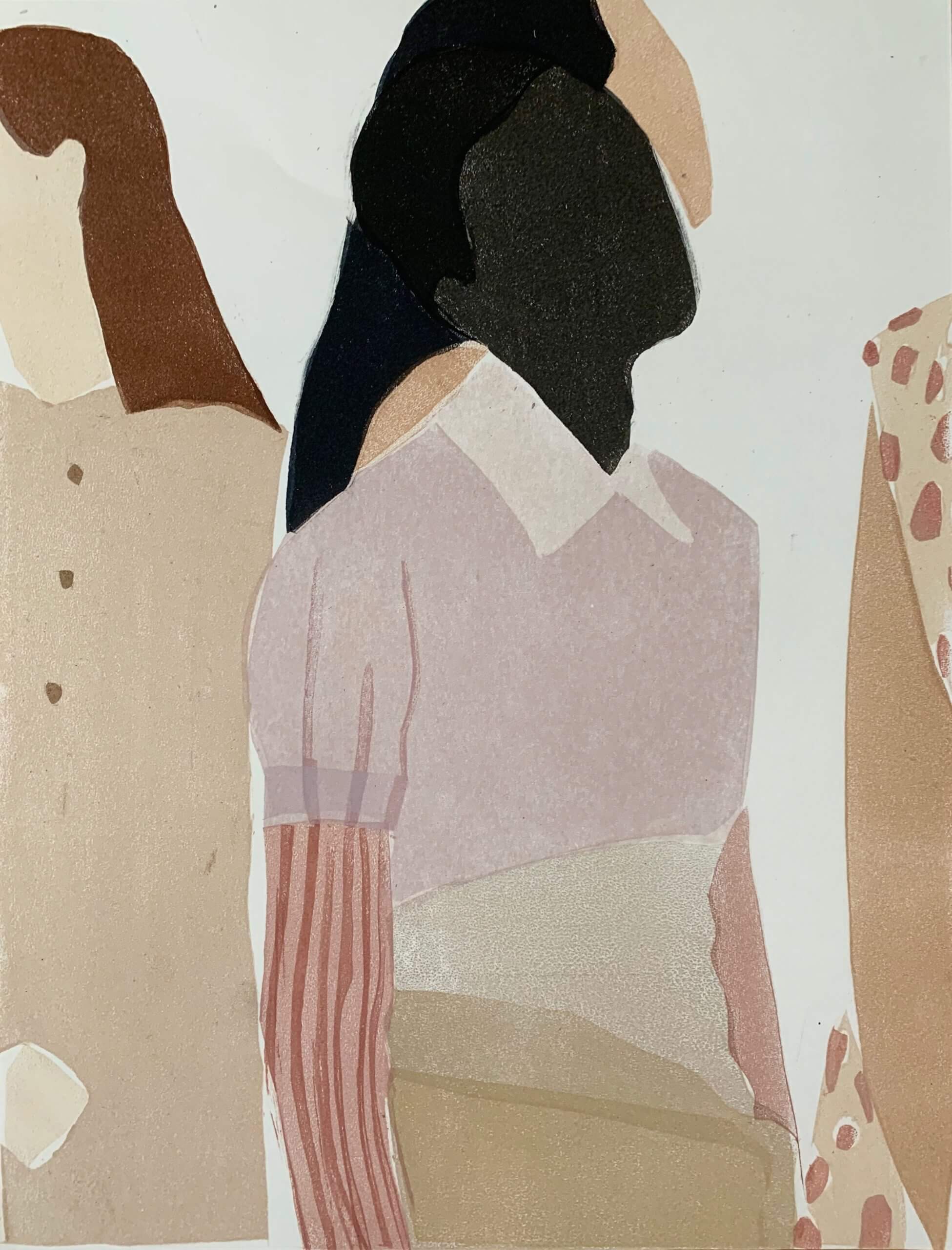 An artwork depicting women wearing pastel-colored apparel